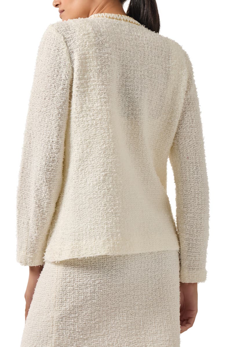 Misook Metallic Trim Bouclé Jacket, Alternate, color, 