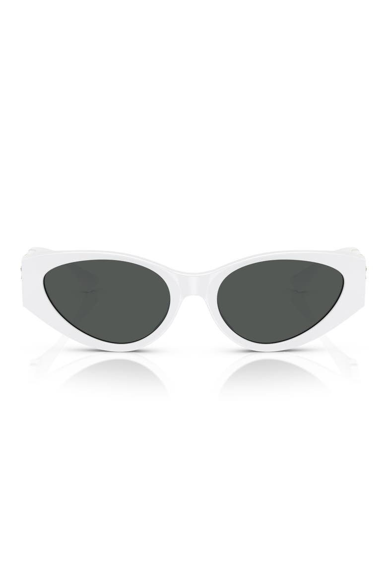 55mm Cat Eye Sunglasses, Main, color, WHITE