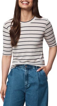 Splendid Quarter Sleeve Stripe Top
