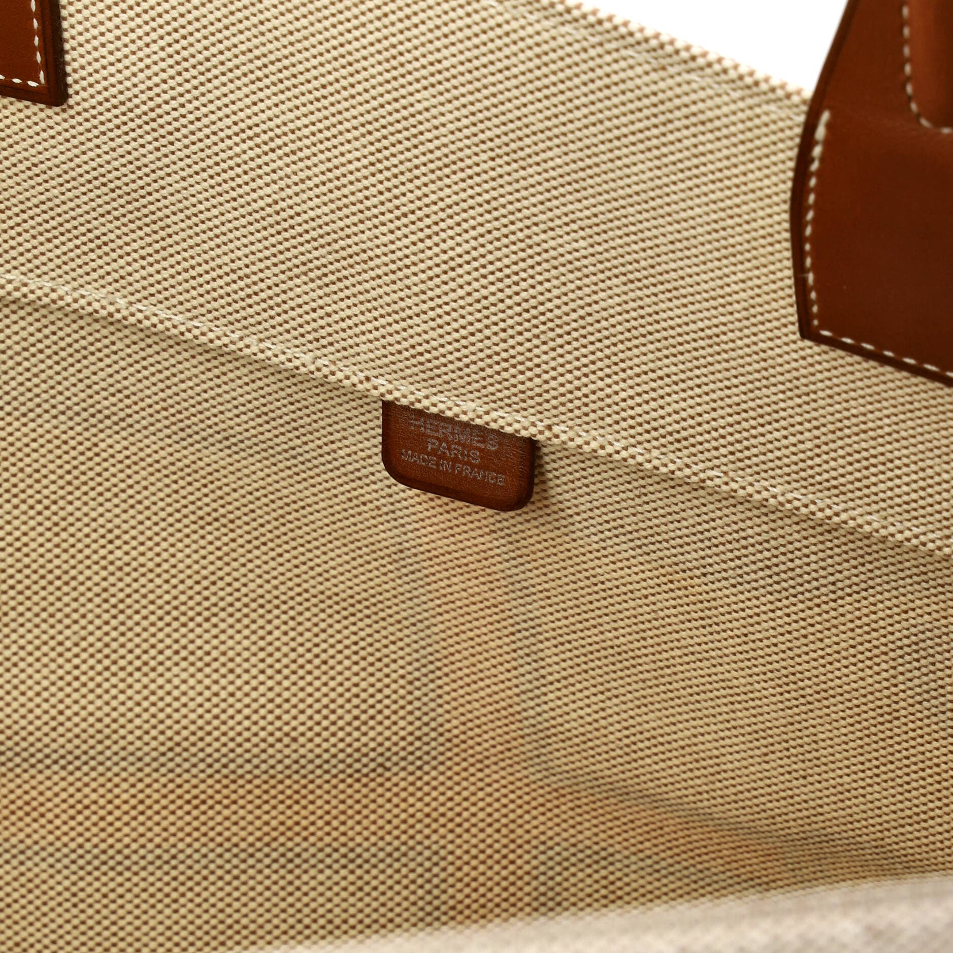 Pre-Owned Hermes Sac Steeple Tote Printed Toile with Wood, Alternate, color, 