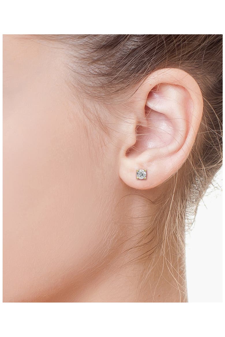 14K White Gold Round Diamond Stud Earrings - 0.25 ctw., Alternate, color, YELLOW GOLD