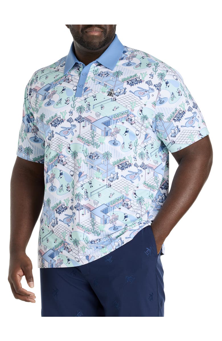 Original Penguin Big & Tall Palm Springs Performance Polo Shirt, Main, color, Bright White