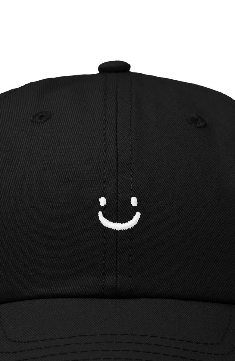 Dalix Lil Smile Embroidered Casual Hat, Alternate, color, Black
