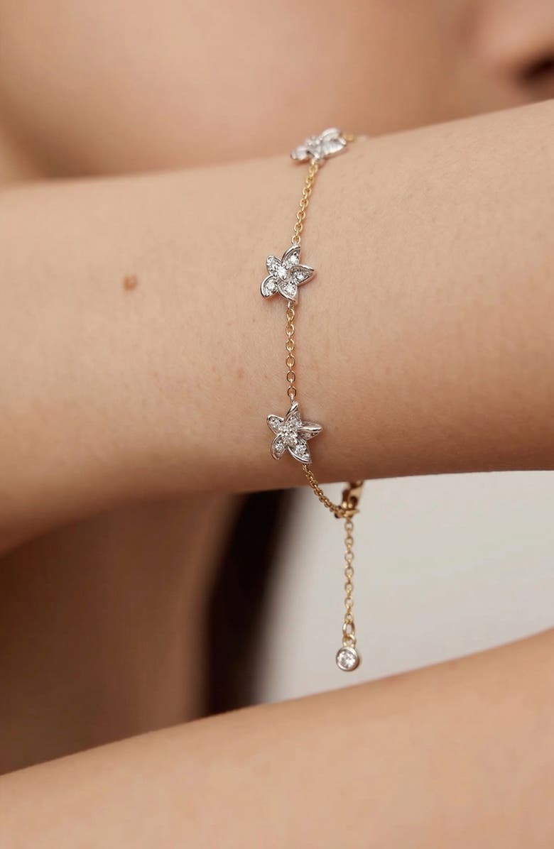 YOJ Luludi Flower Mix Metal Bracelet in Gold, Alternate, color, Two Tone