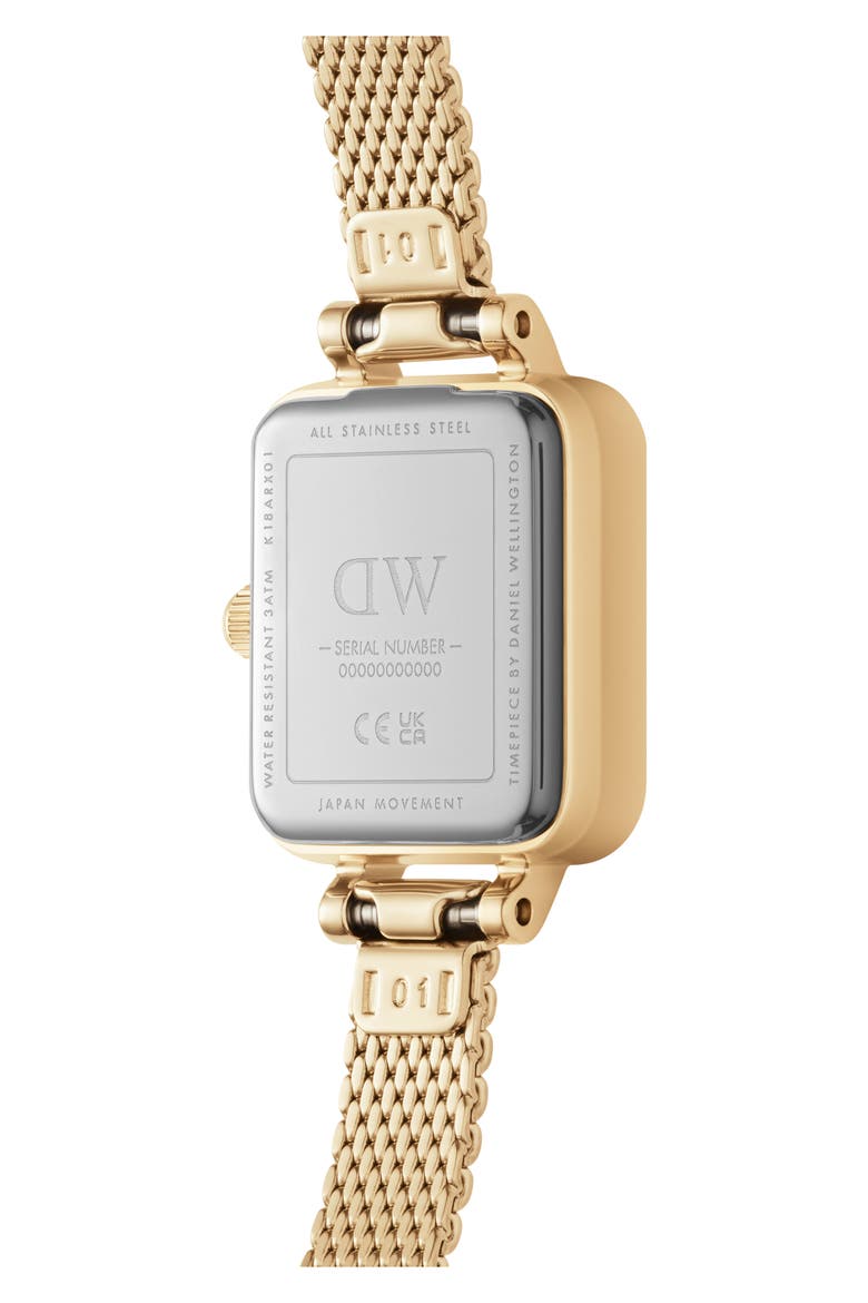 Quadro Mini Bracelet Watch, 15mm x 18mm, Alternate, color, GOLD