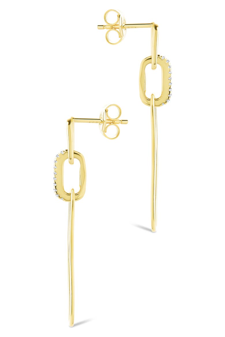 Chelle Cubic Zirconia Mix Link Drop Earrings, Alternate, color, GOLD