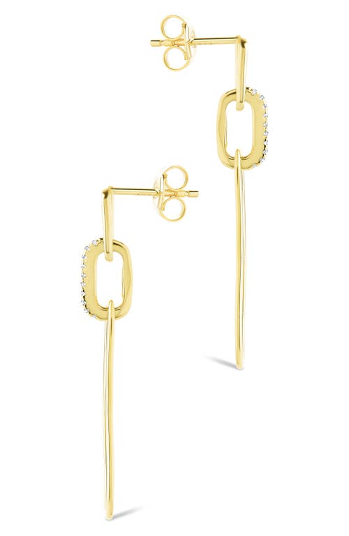 Sterling Forever Chelle Cubic Zirconia Mix Link Drop Earrings In Gold