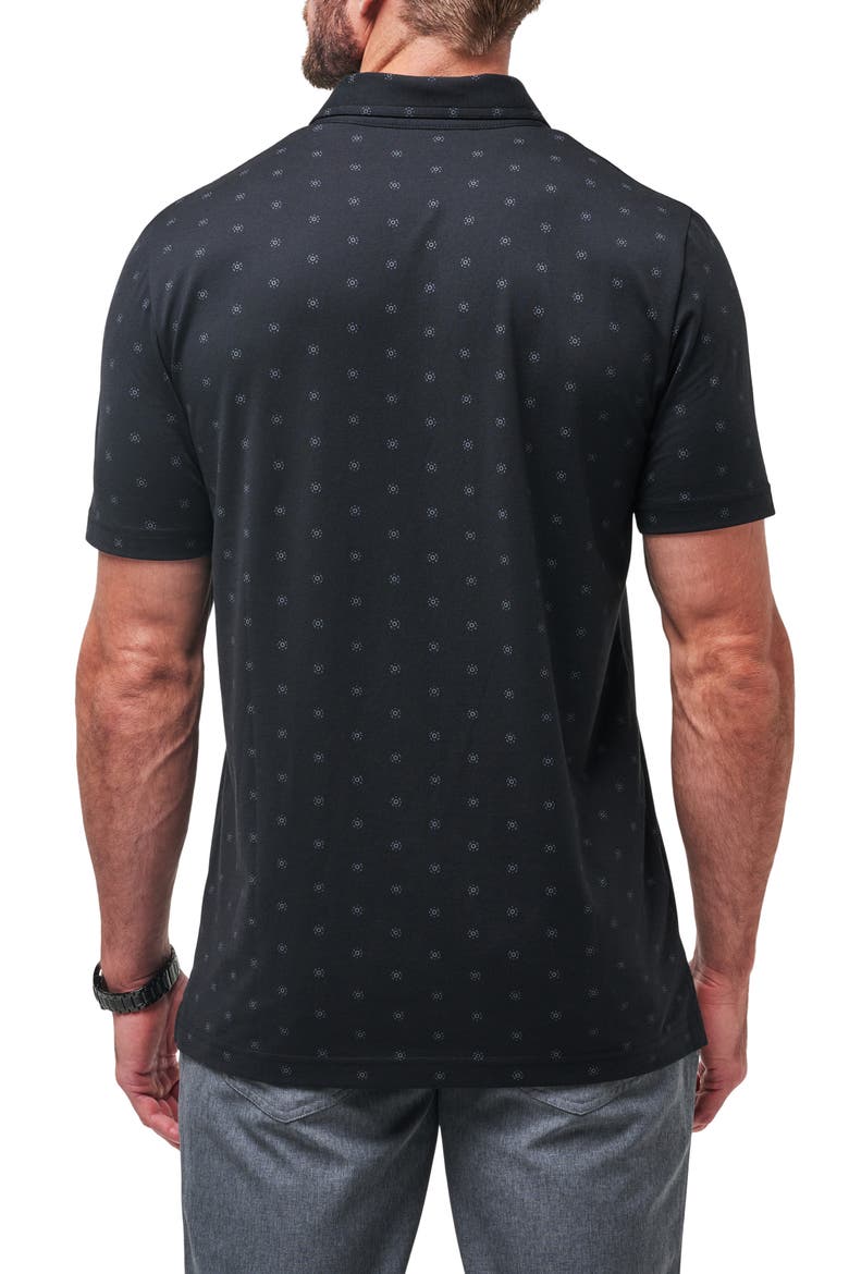 Beach Pit Medallion Print Polo, Alternate, color, BLACK