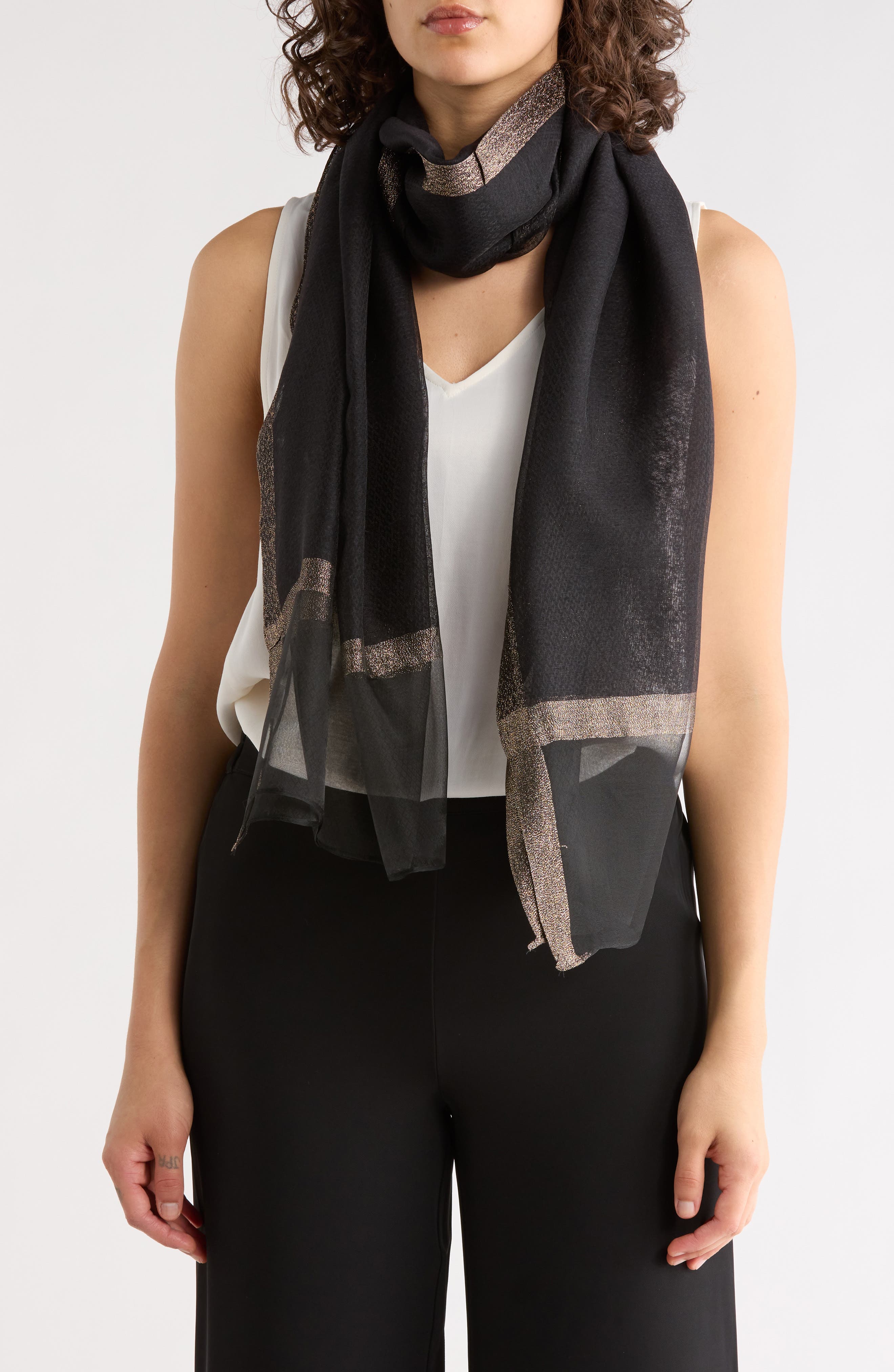 ELLIAN Gold Trim Scarf