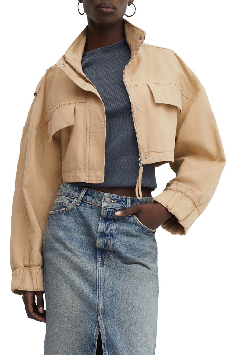MANGO Pocket Crop Jacket, Main, color,