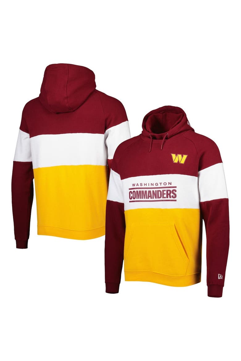 Men's New Era Gold Washington Commanders Colorblock Current Pullover Hoodie, Main, color, Gold