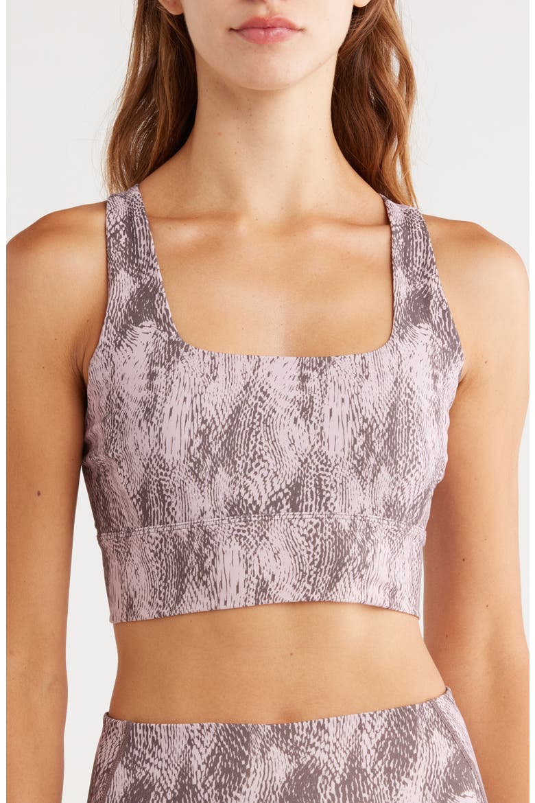 Perform Print Sports Bra, Main, color, GREY PYTHON PRINT