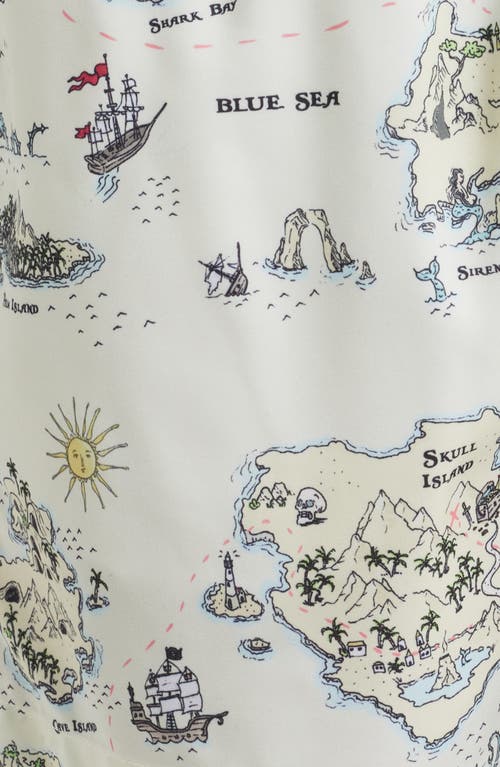 Boardies Treasure Map Mid Length Swim Trunks In Cream