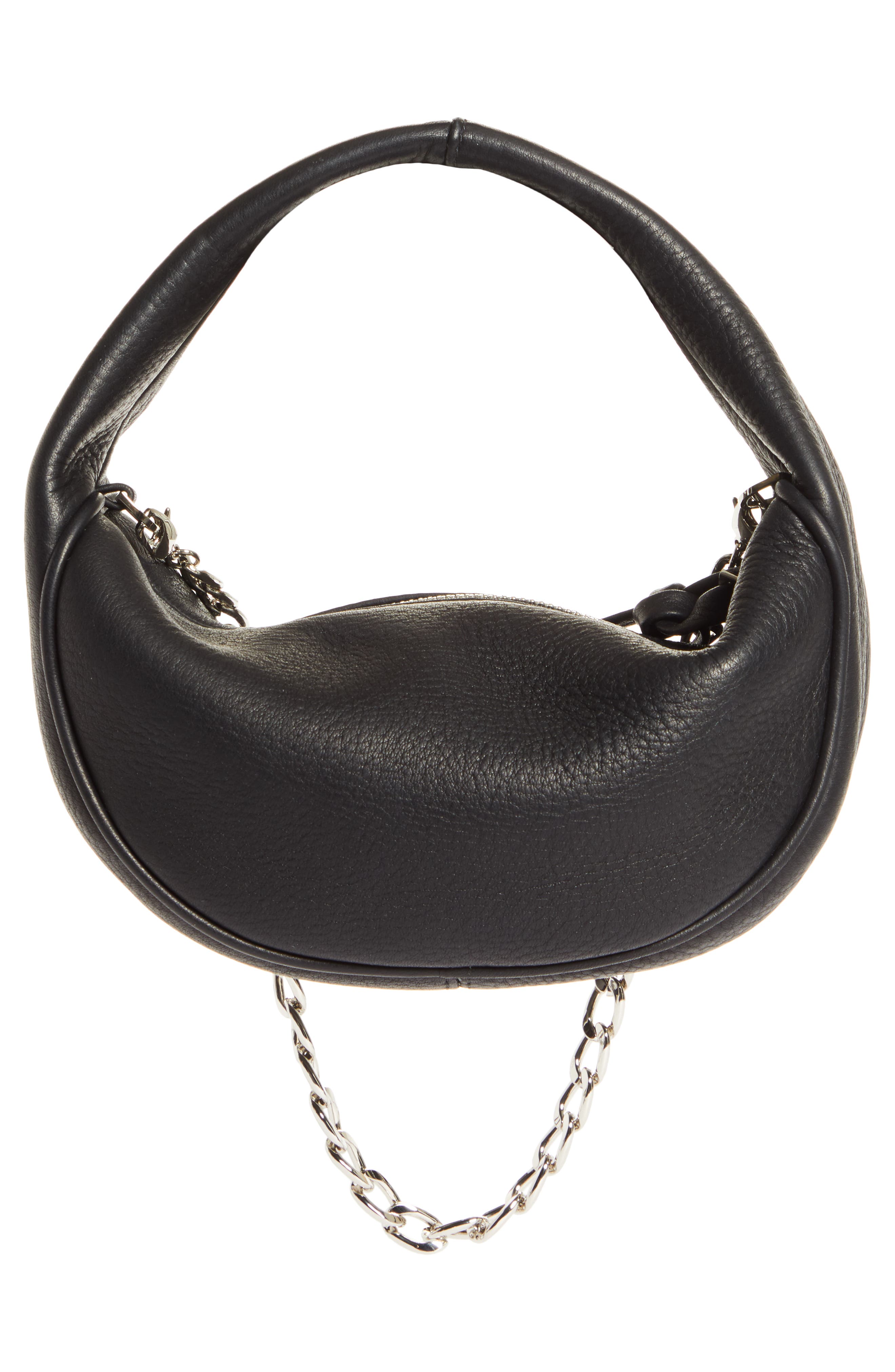 Baby Cush Leather Bag, Alternate, color, BLACK