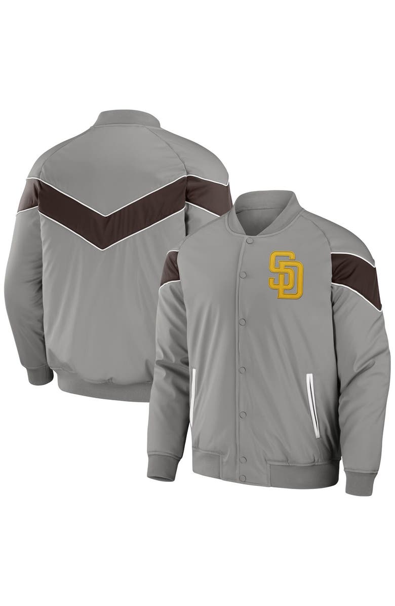 Darius Rucker Collection by Fanatics Men's Darius Rucker Collection by Fanatics Gray San Diego Padres Baseball Raglan Full-Snap Jacket, Main, color, 