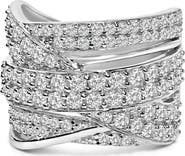 Haus of Brilliance Silver 2.00 Cttw Diamond Overlapping Bypass Band Ring