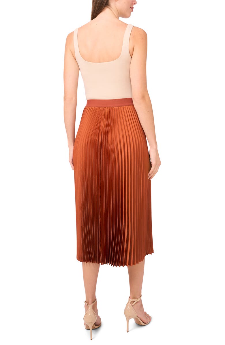 Halogen<sup>®</sup> Pleated Slit Hem Midi Skirt, Alternate, color, Baked Clay