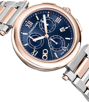 【FERRAGAMO】Legacy Chronograph Watch ツートン 40mm Ferragamo Salvatore Women's Swiss Chronograph Legacy Two