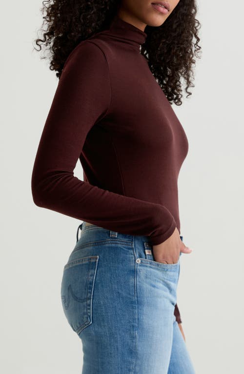 Ag The Chels Long Sleeve Ribbed Turtleneck In Gold