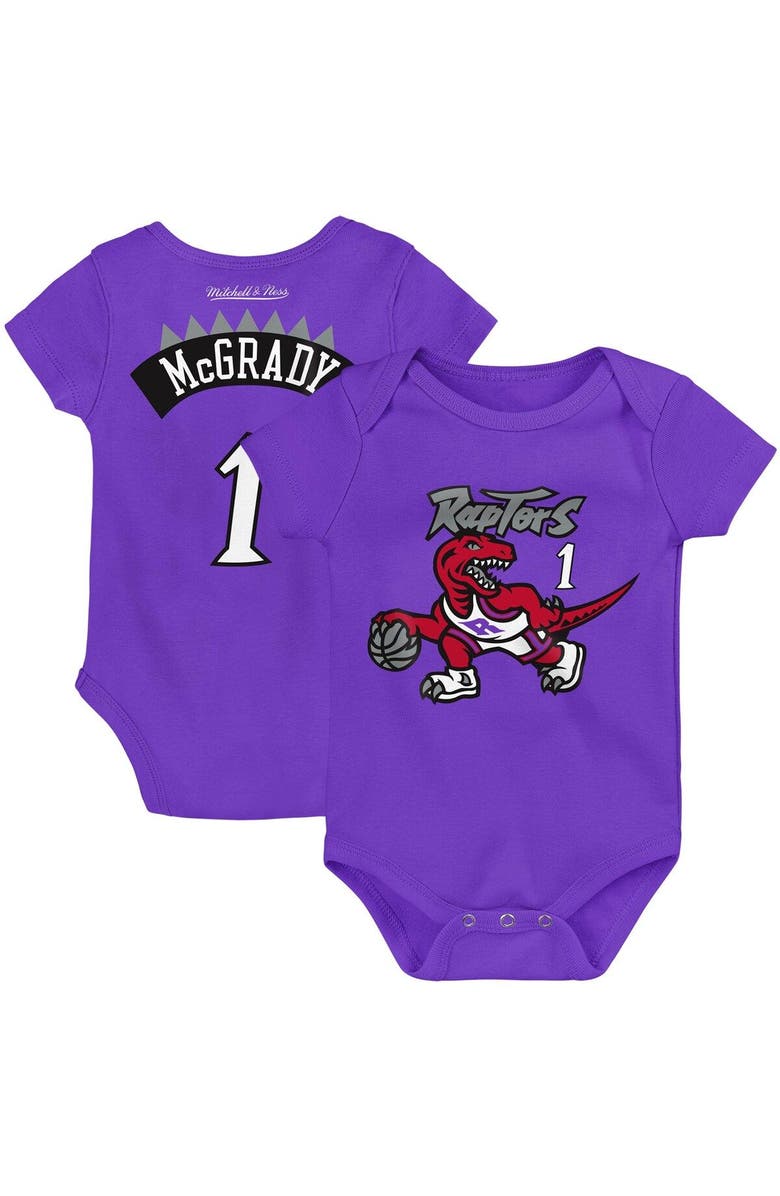 Mitchell & Ness Infant Mitchell & Ness Tracy McGrady Purple Toronto Raptors Hardwood Classics Name & Number Bodysuit, Main, color, 