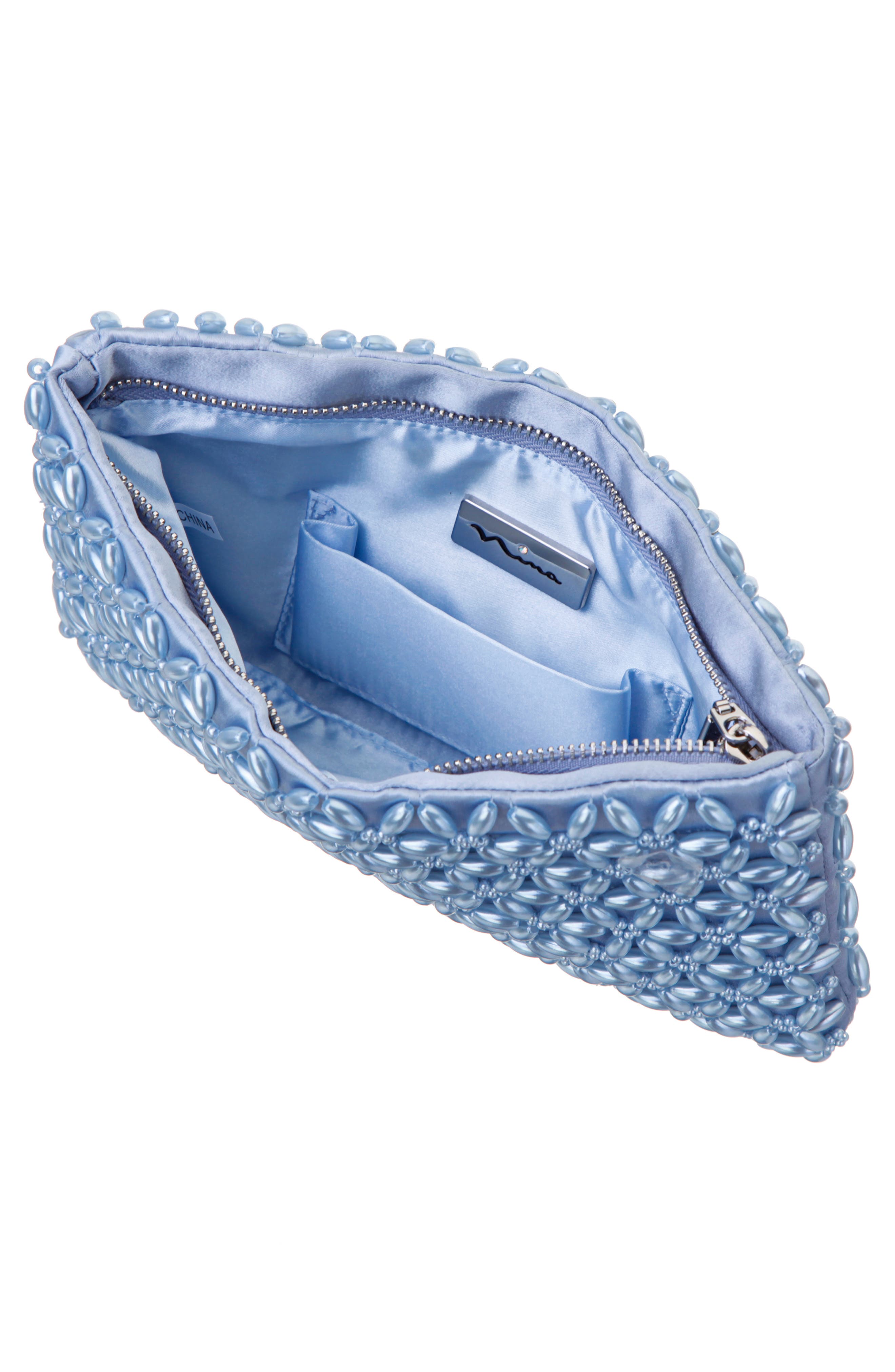 Nina Rivera Clutch, Alternate, color, Icy Blue
