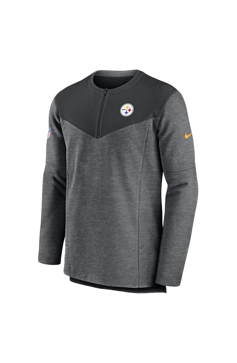 Nike Men's Nike Charcoal Pittsburgh Steelers Sideline Lockup Performance Quarter-Zip Top, Alternate, color, Charcoal