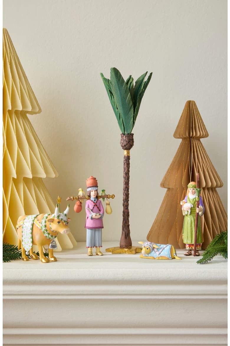 Patience Brewster Nativity Miniature 5-Piece Ornament Set, Alternate, color, GREEN
