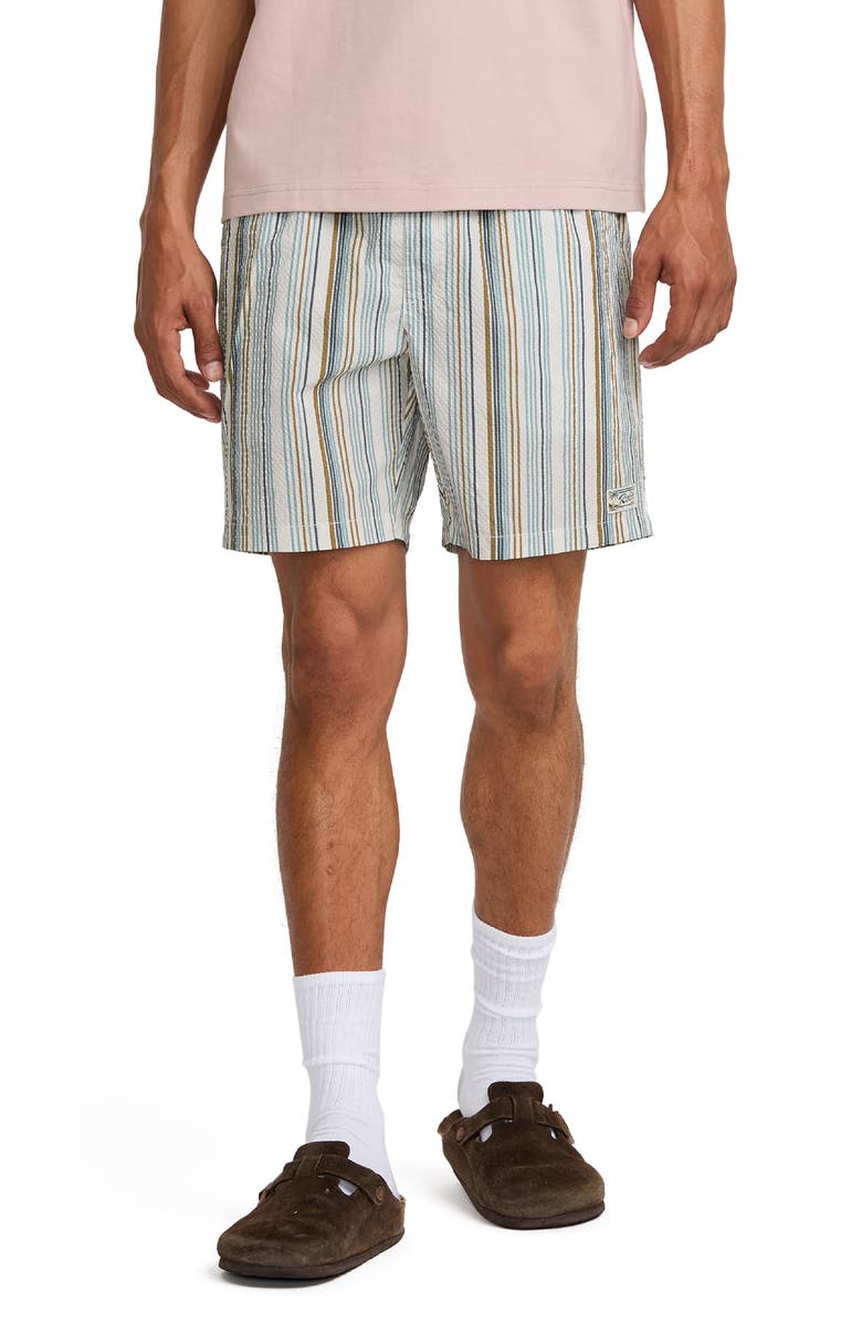 RVCA Exotica Stripe Seersucker Drawstring Shorts, Main, color, 