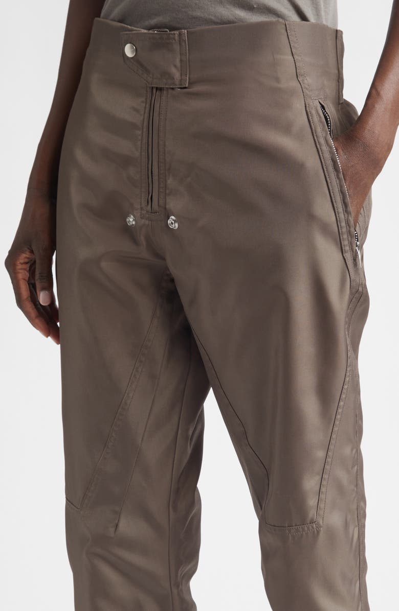 Rick Owens Temple Stretch Nylon Moto Pants, Alternate, color, Dust