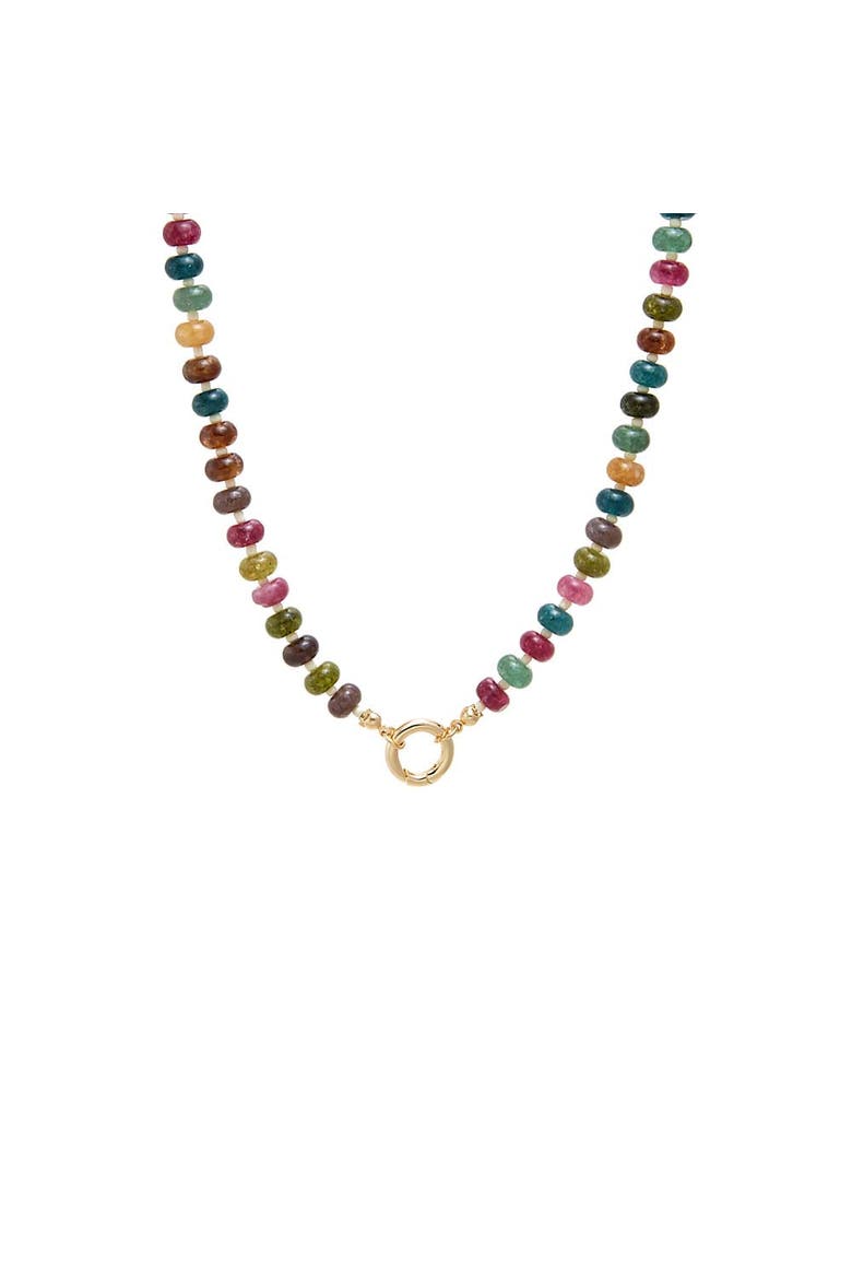 Earth Tone Beaded Clicker Necklace, Main, color, Multi-Color