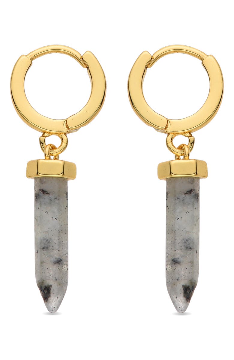 EYE CANDY LOS ANGELES Labradorite Dangle Hoop Earrings, Alternate, color, Gold