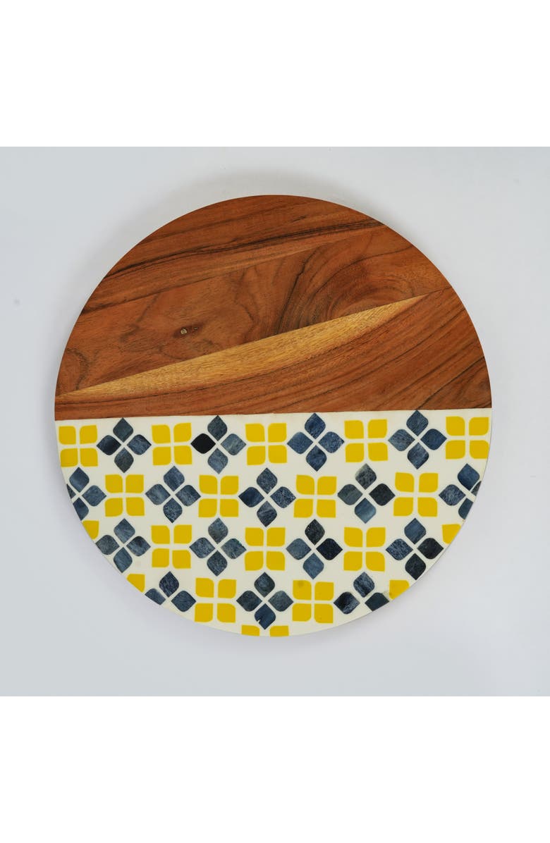 Mela Artisans Marigold Mosaic Acacia Wood Inlay Serve Board, Alternate, color, Marigold