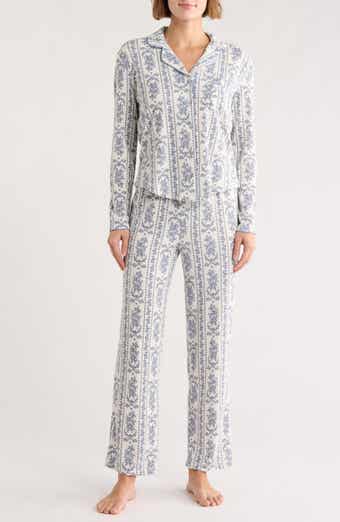 Laura Ashley Ivory Floral Brushed Waffle Long Pajamas