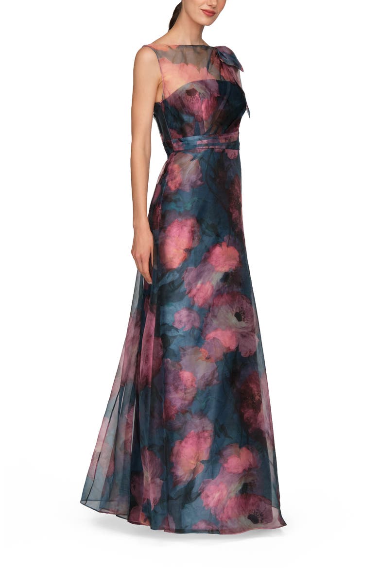 Jocelyn Tie Neck Gown, Alternate, color, CHAMBRAY MULTI