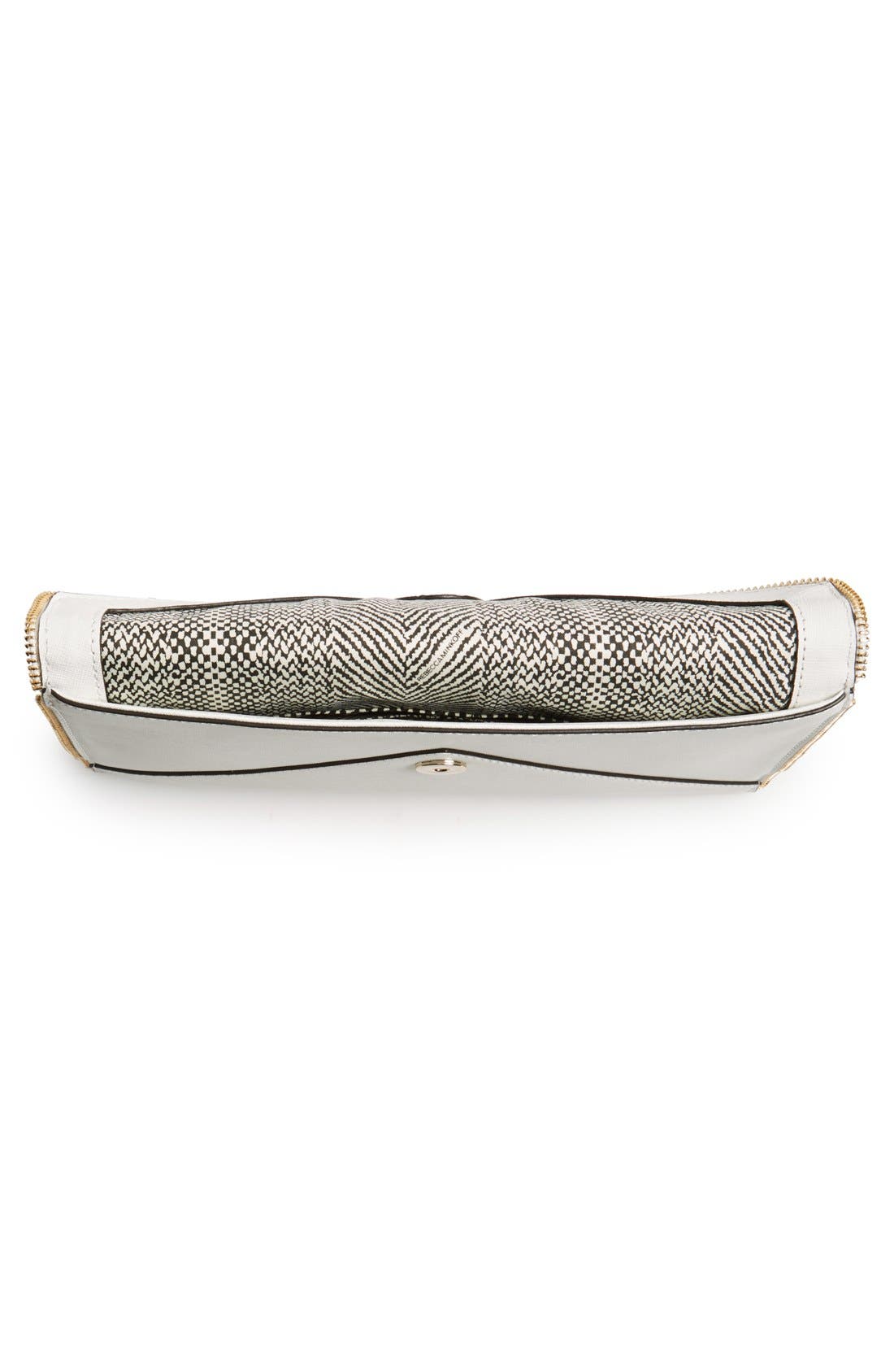 'Leo' Envelope Clutch, Alternate, color, WHITE