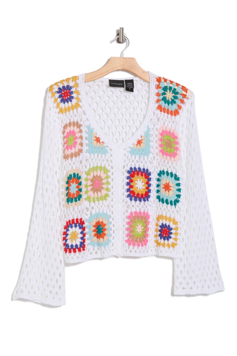 Crochet Square Cardigan, Alternate, color, CROCHET SQUARES