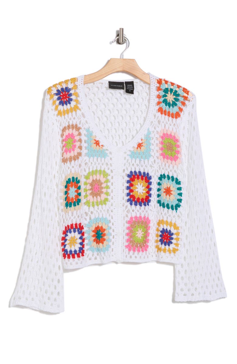 Forgotten Grace Crochet Square Cardigan, Alternate, color, 