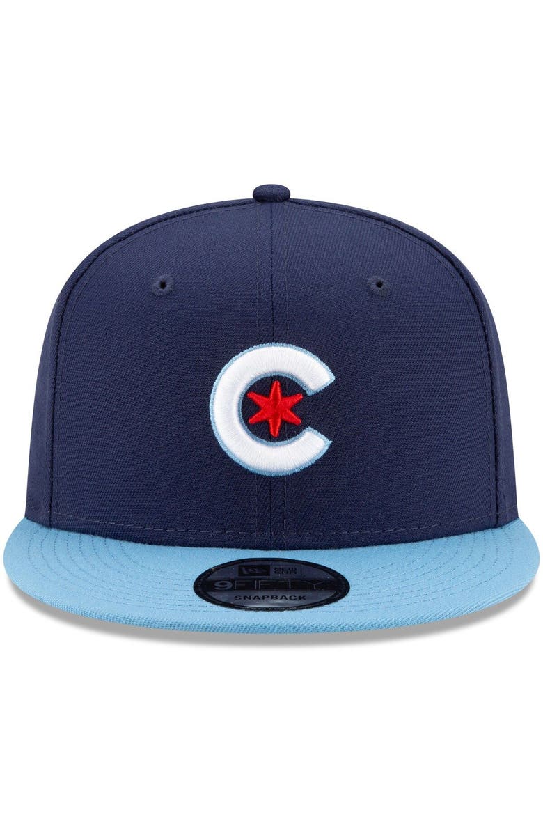 New Era Men's New Era Navy/Light Blue Chicago Cubs 2021 City Connect 9FIFTY Snapback Adjustable Hat, Alternate, color, 