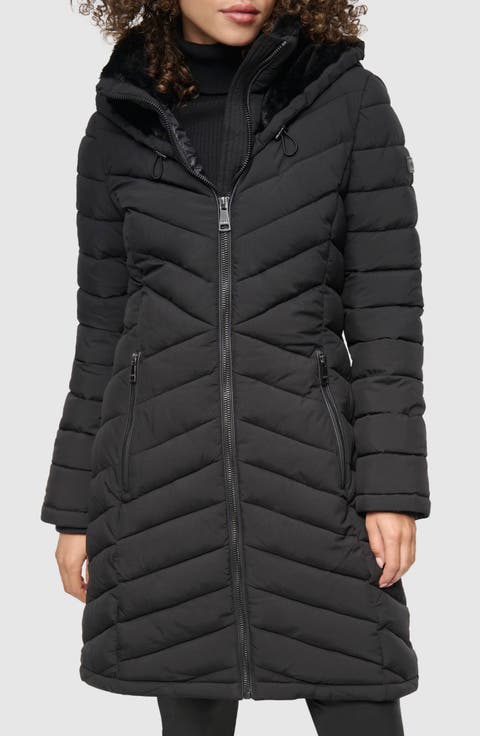 Stretch Packable Longline Quilted Jacket