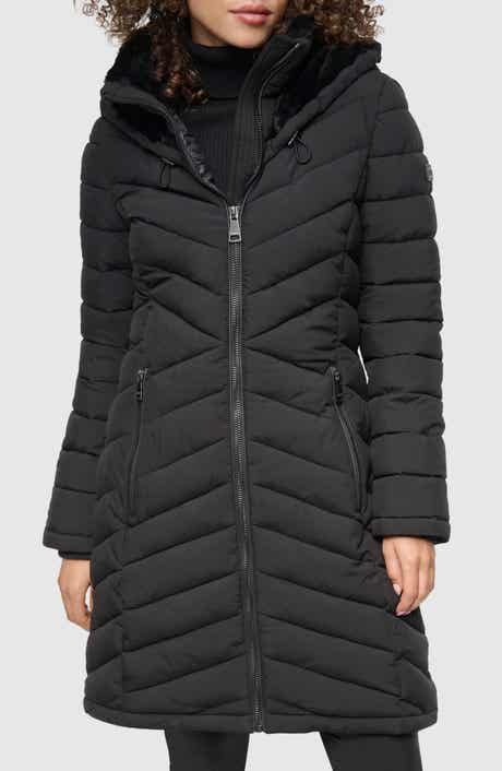 DKNY Stretch Packable Longline Quilted Jacket