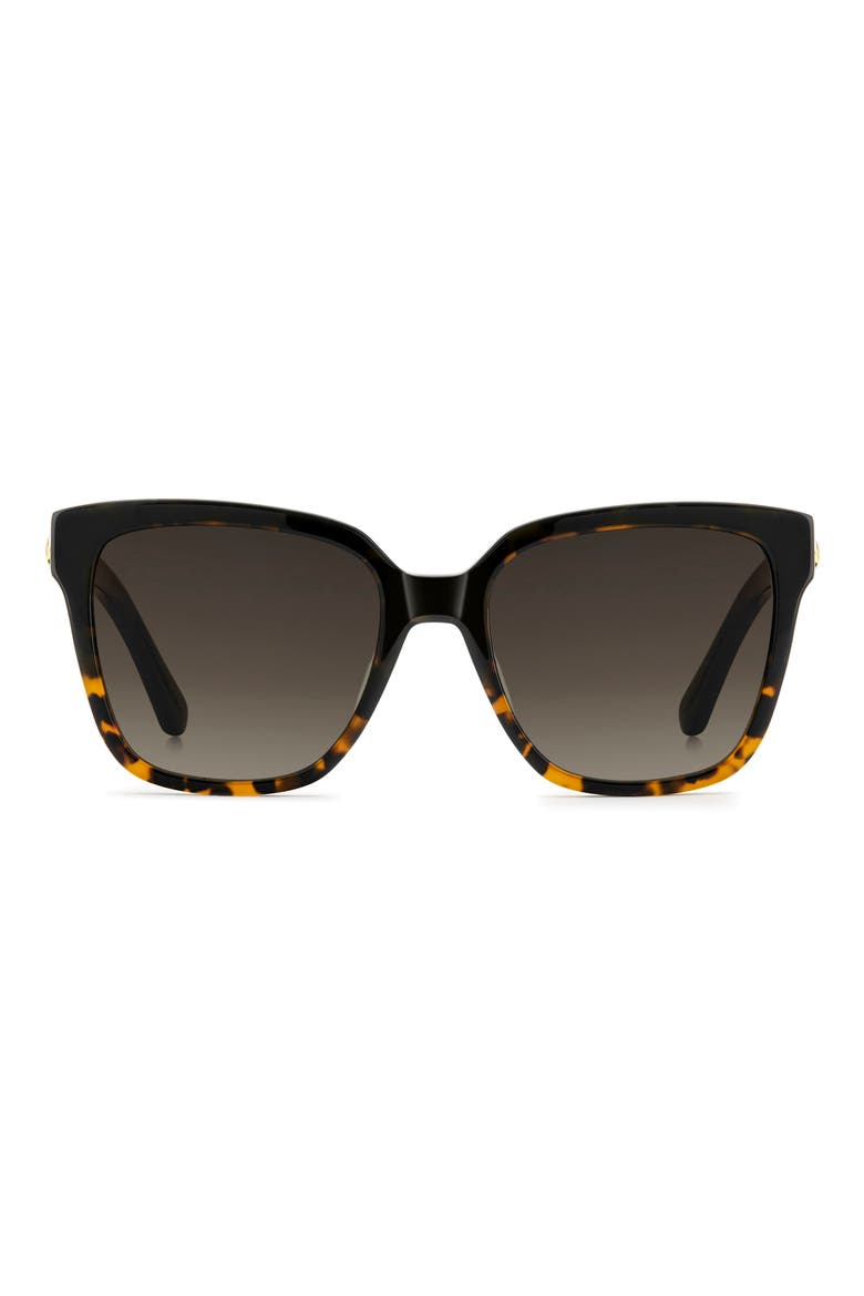 kiya 56mm square sunglasses, Main, color, BLACK HAVANA/ BROWN SF