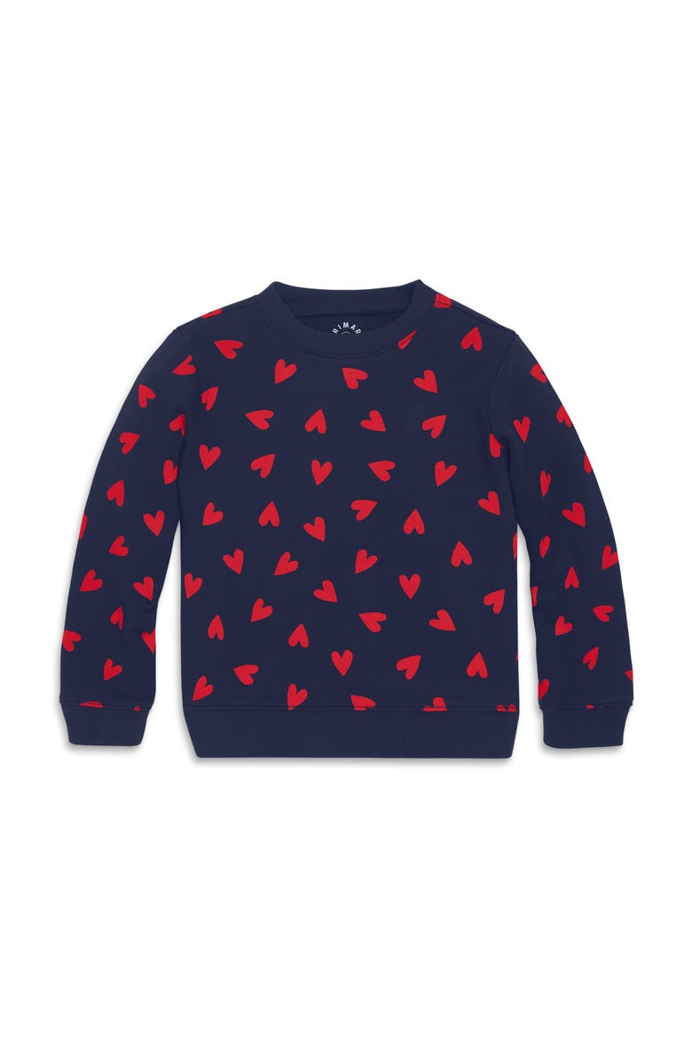 Kids Sweatshirt In Confetti Hearts, Main, color, Navy Mini Lollipop Hearts