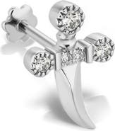 MARIA TASH Diamond Trinity Hilt Dagger Single Stud Earring