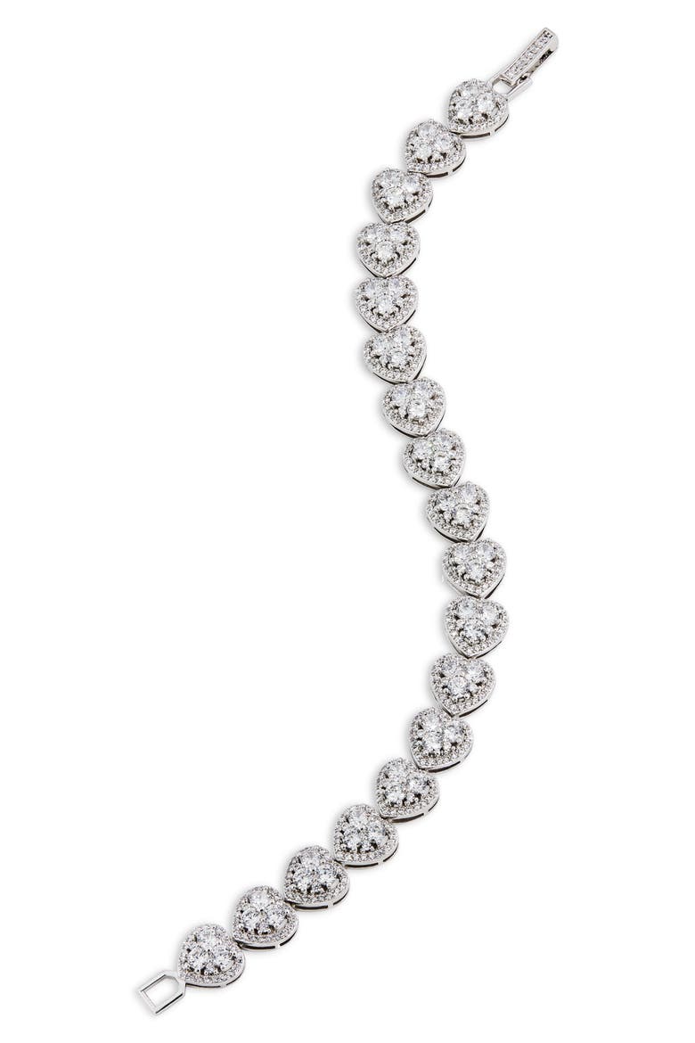 Heart Link Bracelet, Main, color, WHITE