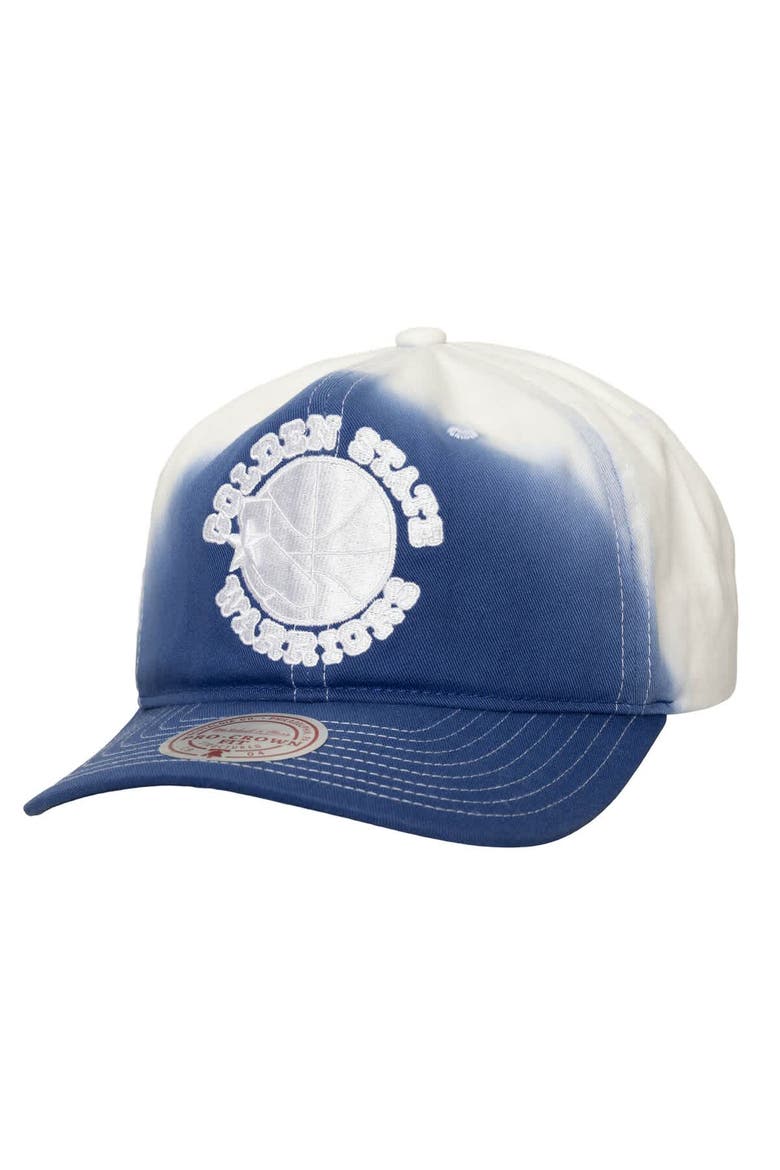 Men's Mitchell & Ness  Blue/White Golden State Warriors Dip Dye Pro Crown Adjustable Hat, Main, color, Blue