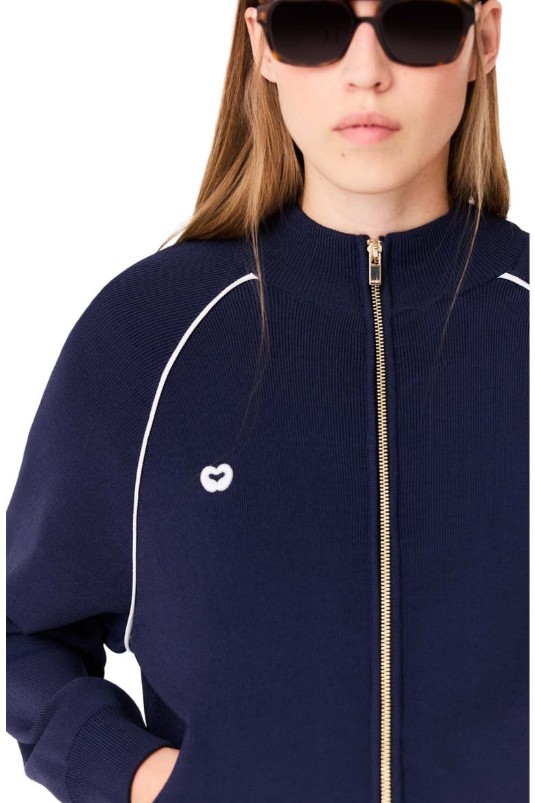 Zipped cardigan, Alternate, color, Navy