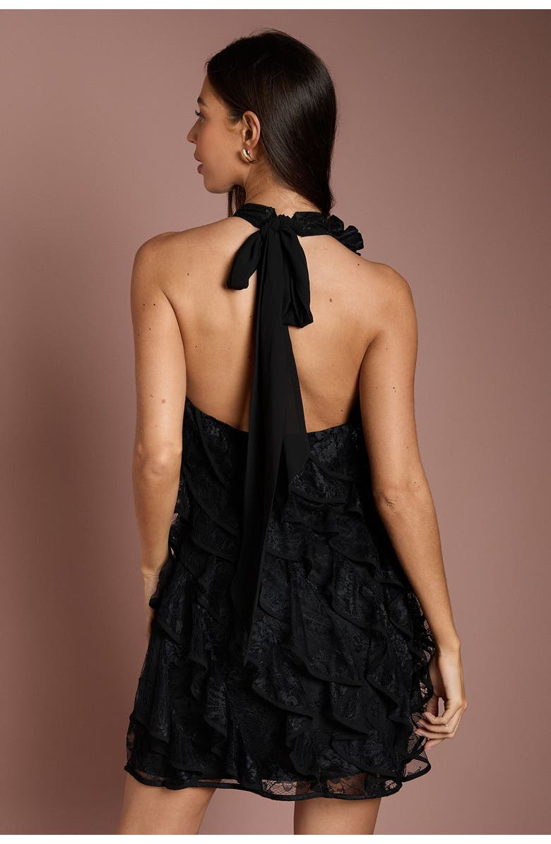 Coast Lace Frill Mini Dress, Alternate, color, Black