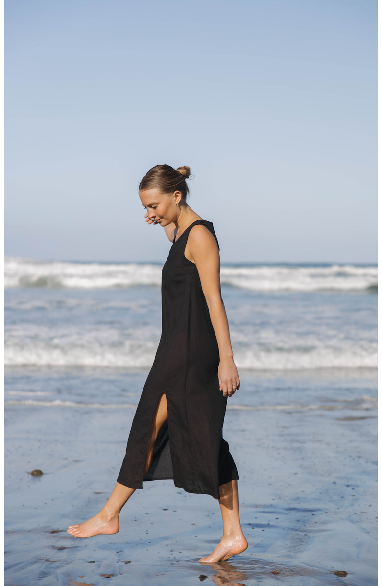 SITANO Grotta Midi Sleeveless Dress, Alternate, color, Black