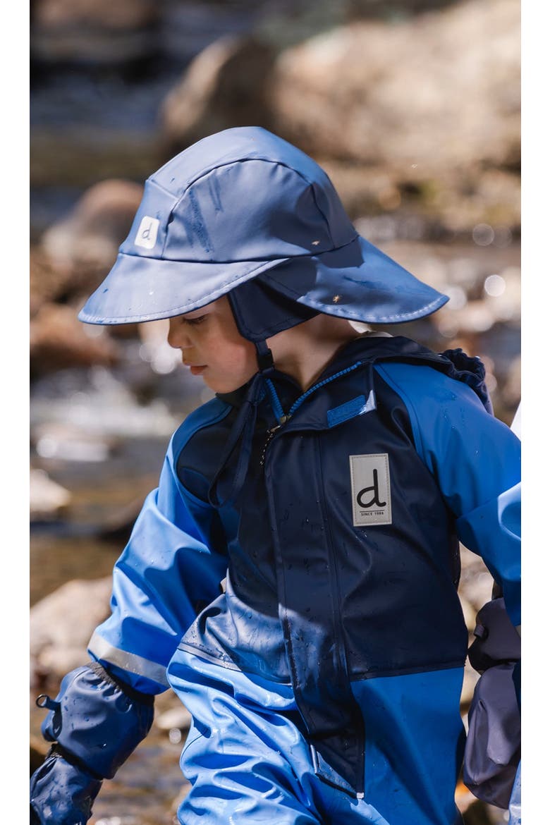 Waterproof Wide Brim Ear Flap Rain Hat, Alternate, color, Dark Blue