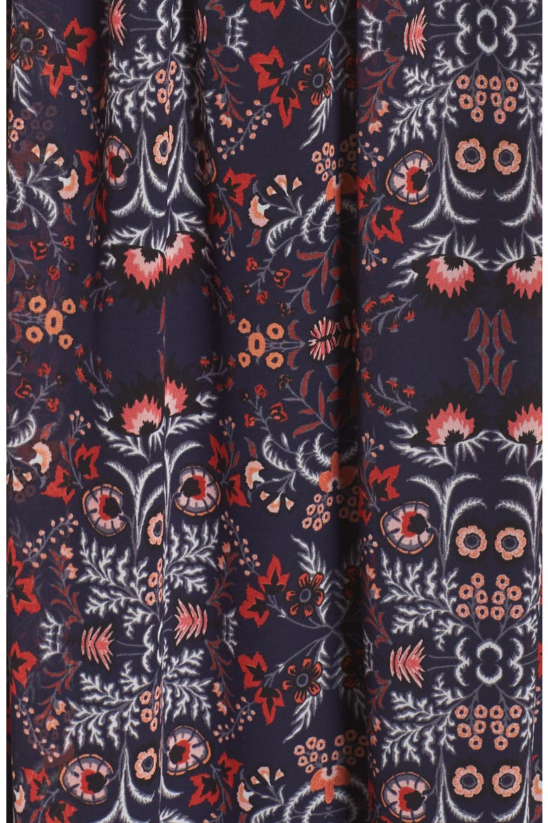 One-Shoulder Midi Dress, Alternate, color, NAVY MULTI